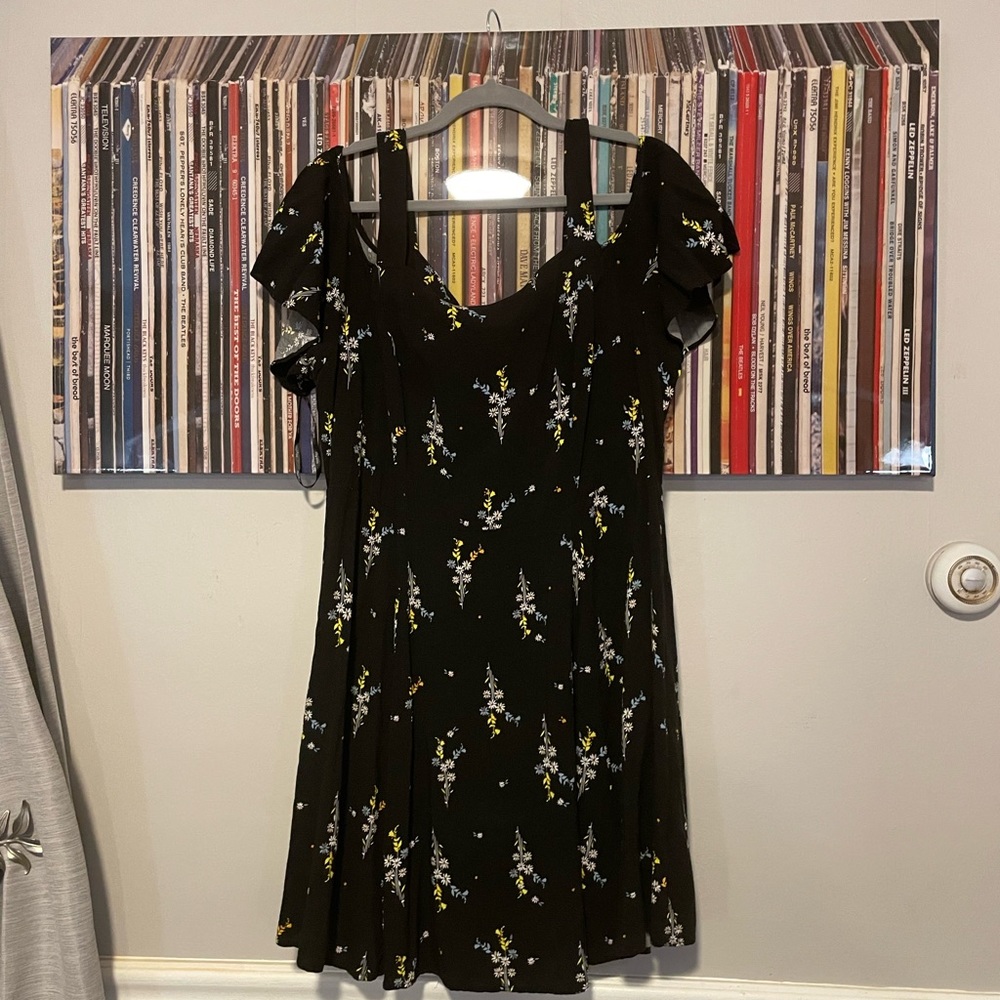 City Chic Black Floral Dress Size 18